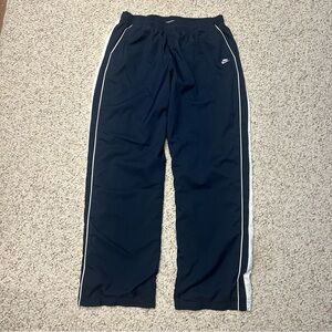 Vintage Nike Track Pants Mens XL Blue Baggy Ankle Zip Silver Tag Y2K Casual